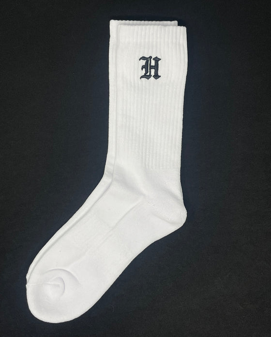 White/Black Crew Socks